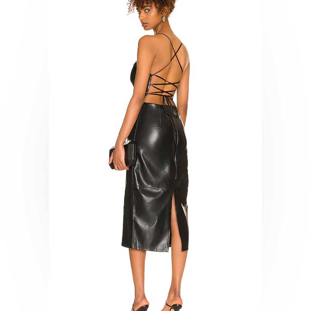 Brand new good American dress faux leather dress size 3 fits a medium
